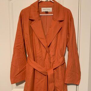 Doncaster orange medium length wool/cashmere coat size 10